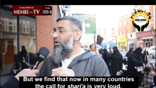 Preacher Anjem Choudary on March 2, 2014. Credit: MEMRI.