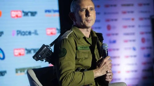 IDF Spokesperson Rear Adm. Daniel Hagari at the "Israel Hayom" conference in Ashkelon, April 16, 2024. Photo by Oren Ben Hakoon/Flash90.