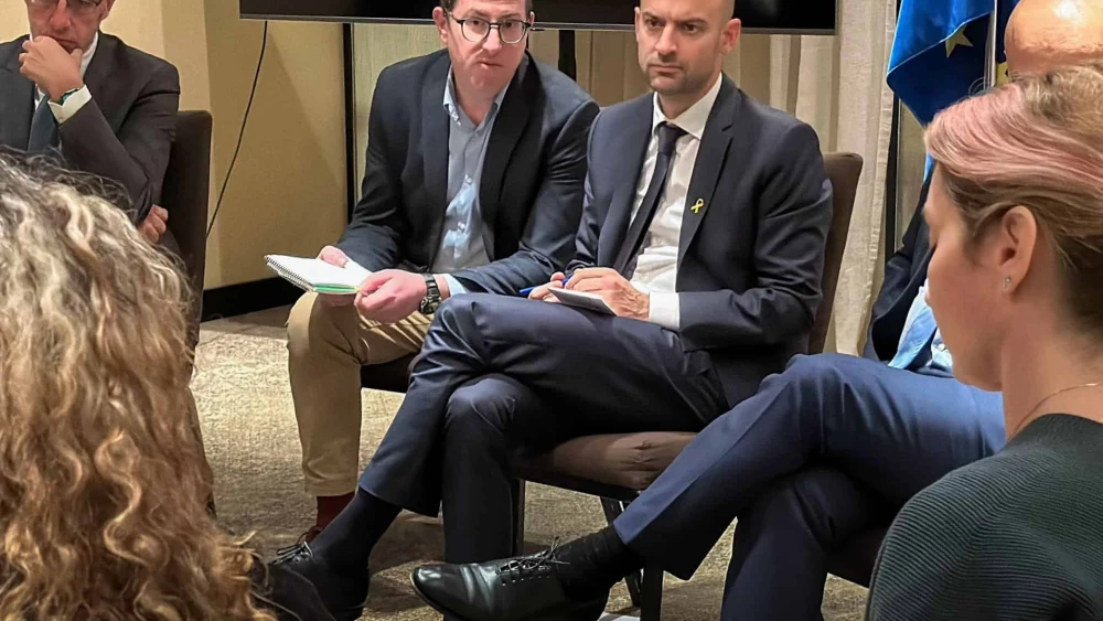 French Foreign Minister Jean-Noël Barrot meeting with the relatives of French-Israeli hostages held by Hamas in Gaza, Tel Aviv, Israel on Nov. 7, 2024. Source: @jnbarrot/X.