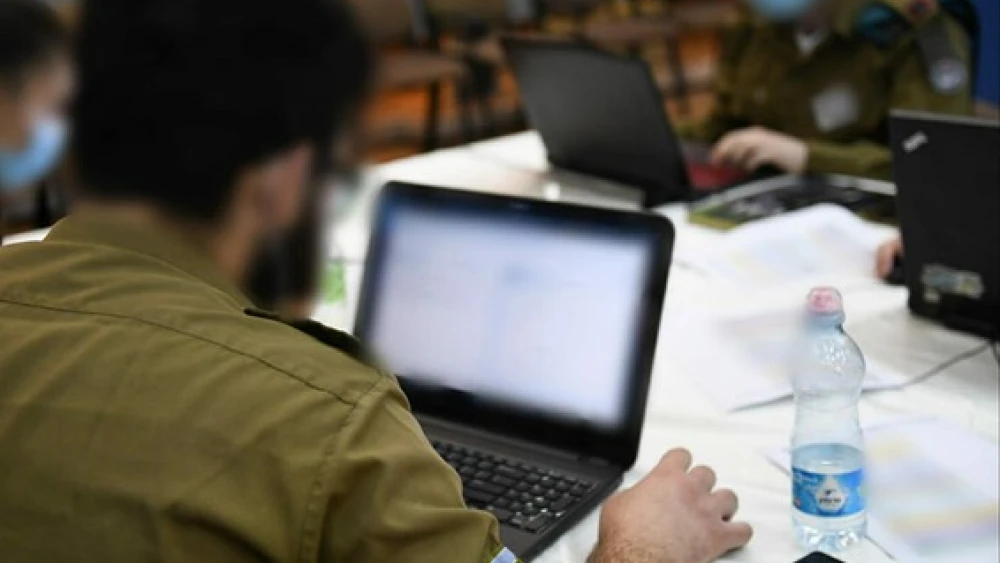 An Israeli soldier competes in the international cyber-security drill on Jan. 28, 2021. Credit: IDF Spokesperson's Unit.