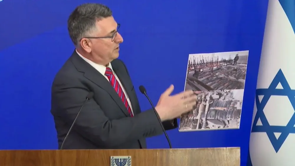 Minister of Foreign Affairs Gideon Sa’ar speaking in Jerusalem at the first Israel-Serbia Strategic Dialogue, April 28, 2026. Credit: Shlomi Amsalem/GPO.