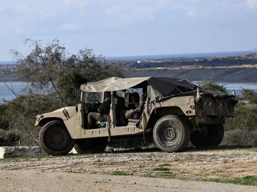 Israeli soldiers seen near the Israeli border with the Gaza Strip, Jan. 20, 2026. Photo by Tsafrir Abayov/Flash90.