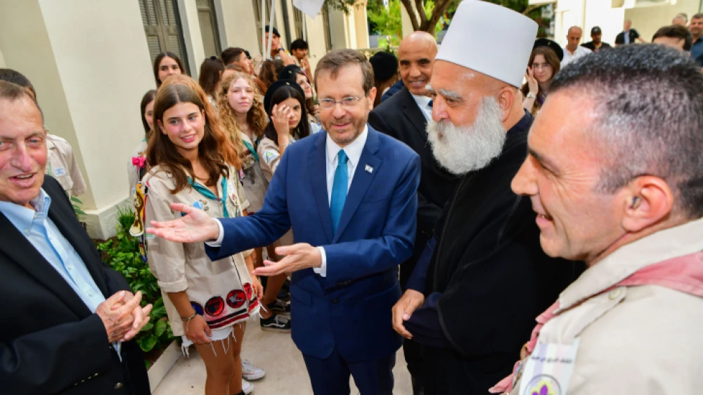Israeli President Isaac Herzog at a salute ceremony for the Druze community in Israel, in Jaffa, June 12, 2022. Photo by Avshalom Sassoni/Flash90.