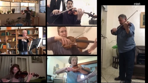 The Jerusalem Orchestra East & West performing online, March 2020. Source: Screenshot.