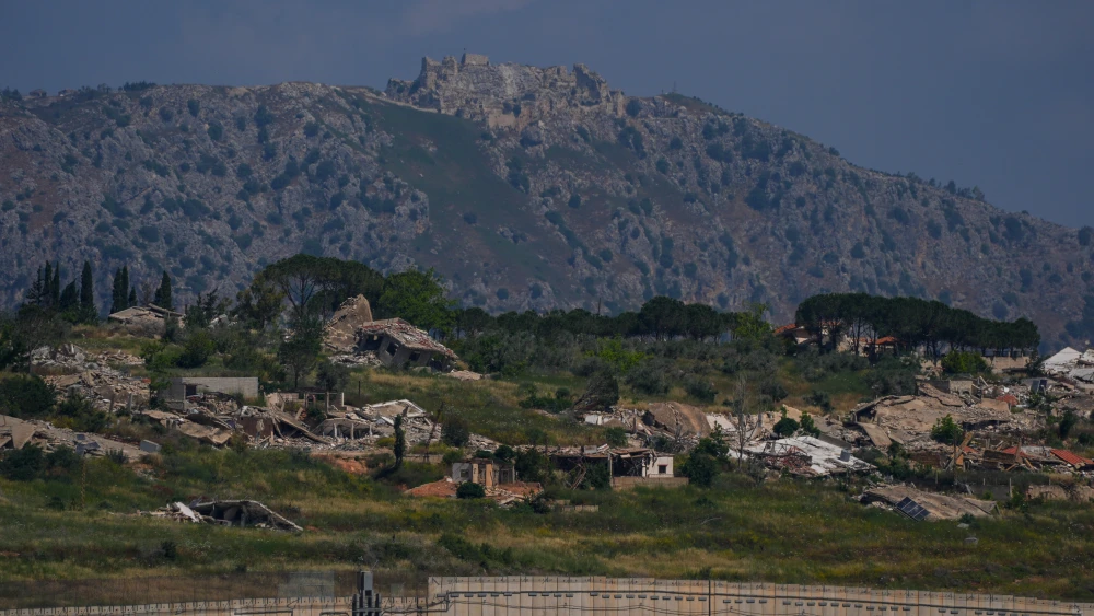 A view of the Beaufort Castle and destroyed houses at a village in Southern Lebanon from the Israeli side of the border, May 31, 2026. Photo by Ayal Margolin/Flash90.
