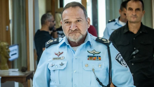 Chief of Police Kobi Shabtai arrives at a ceremony after a large police operation against illegal gun dealers, in Ma'ale Adumim, Sept. 7, 2022. Credit: Oren Ben Hakoon/Flash90