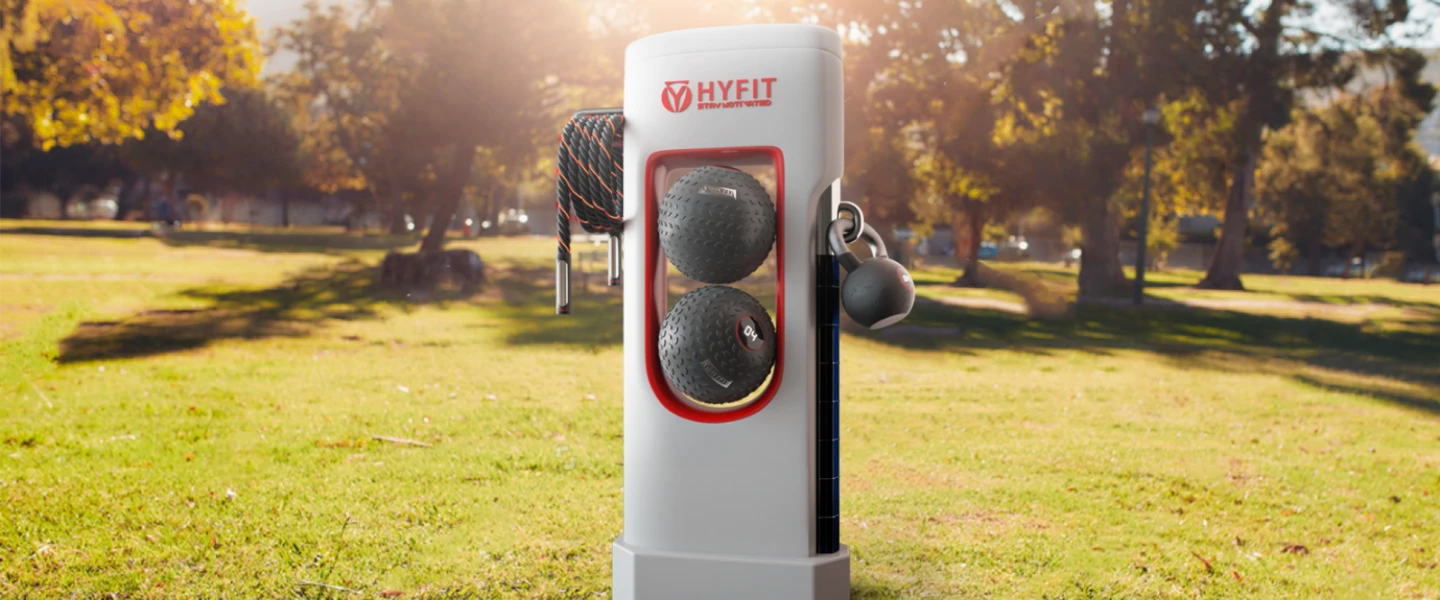 Hyfit plans to sell pay-per-use fitness hubs for public parks, gyms and military bases. Credit: Courtesy.