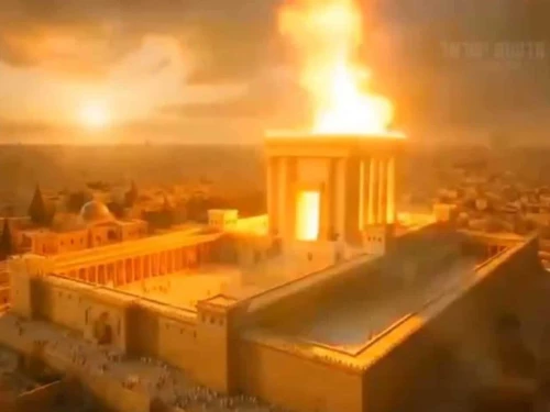 An A.I.-generated video of the Jewish Temple replacing the Dome of the Rock. Source: Screenshot/X.