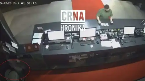 A screenshot said to show the passports of 47 Israeli tourists dropping into a waste bin in Sarajevo, Bosnia and Herzegovina, in August 2025. Source: CRNA Hronika.