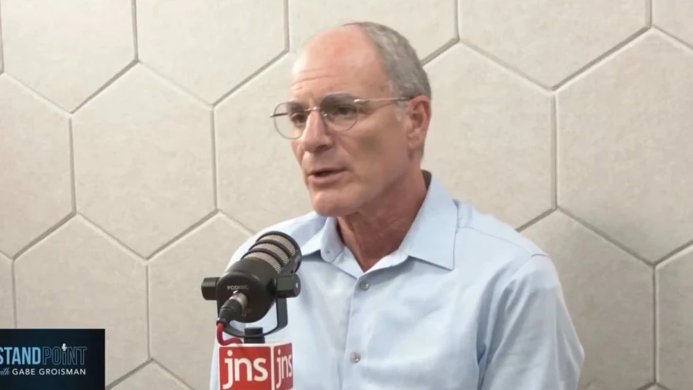 Yechiel Leiter is interviewed at the JNS studio in Jerusalem, October 2024. Credit: JNS/YouTube.