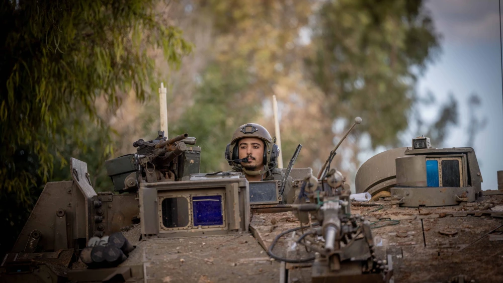 Israeli soldiers from the Armored Brigade operating in a village in Southern Lebanon, on Nov. 20, 2024, during Israeli military operations