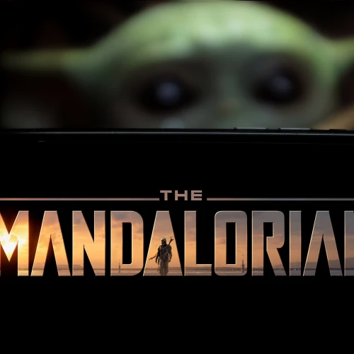 “The Mandalorian” logo smartphone based on a web television series. United States, Jan. 18, 2020. Credit: Daniel Constante/Shutterstock.