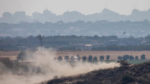 An Israeli tank patrols near the Israeli border with the Gaza Strip on May 29, 2018. Photo by Yonatan Sindel/Flash90.