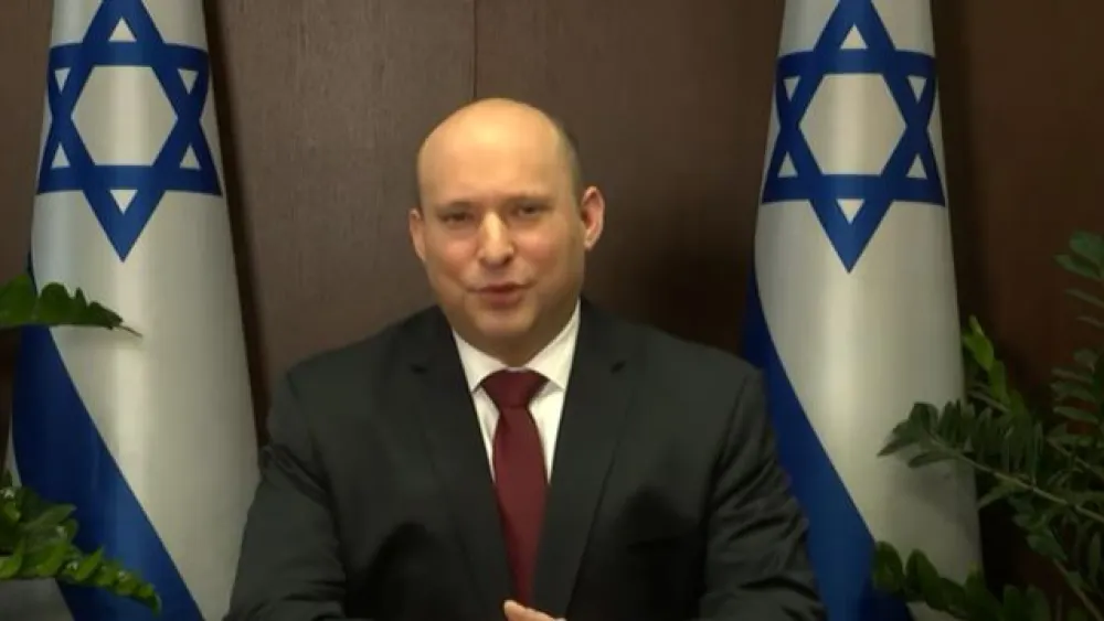 Israeli Prime Minister Naftali Bennett addresses Iranian people on March 20, 2022. Source: Screenshot.