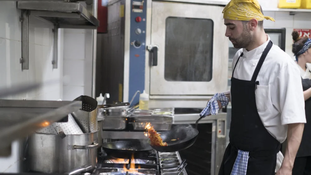 Inside the kitchen at the Liliyot restaurant in Tel Aviv. Credit: Liliyot.