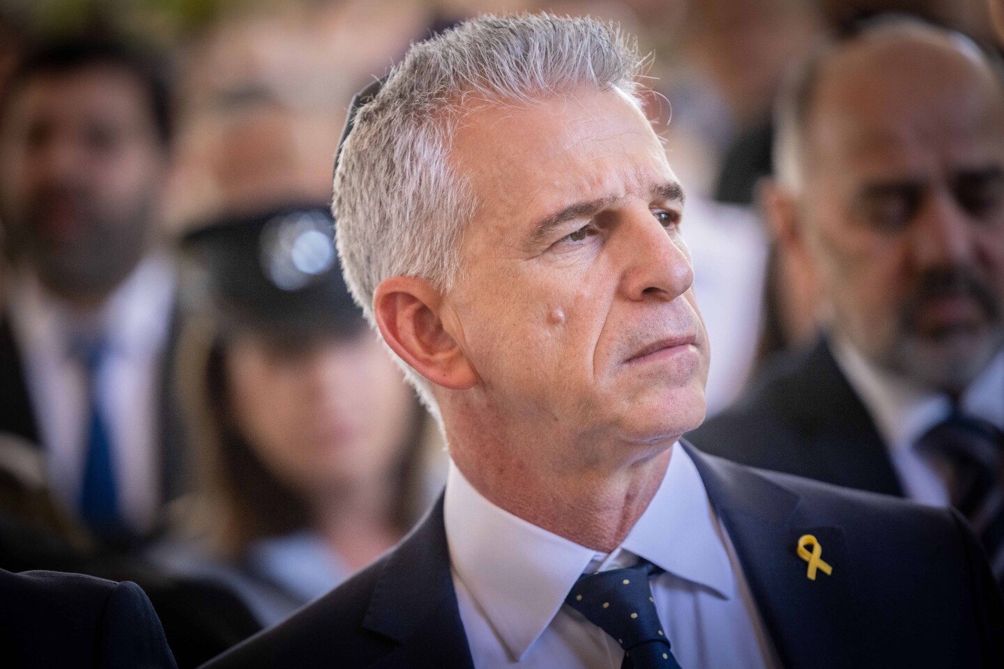 Mossad Director David Barnea attends a state ceremony at the Mount Herzl Military Cemetery in Jerusalem marking the Hebrew calendar anniversary of Oct. 7, 2023, attacks, on Oct. 27, 2024. Photo by Chaim Goldberg/Flash90.