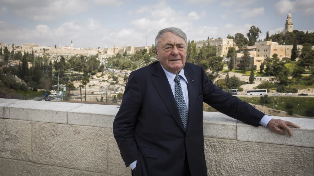 French filmmaker Claude Lanzmann at the Menachem Begin Heritage Center in Jerusalem, March 19, 2015. Photo by Hadas Parush/Flash90.