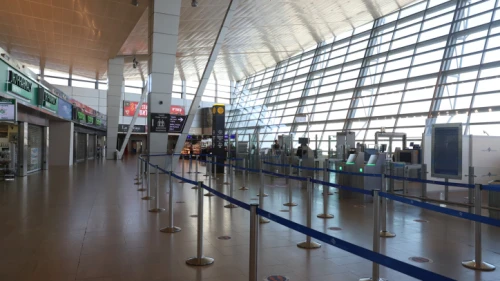 The departure hall at Israel's almost empty Ben-Gurion International Airport on Jan. 25, 2021. Photo by Yossi Aloni/Flash90.
