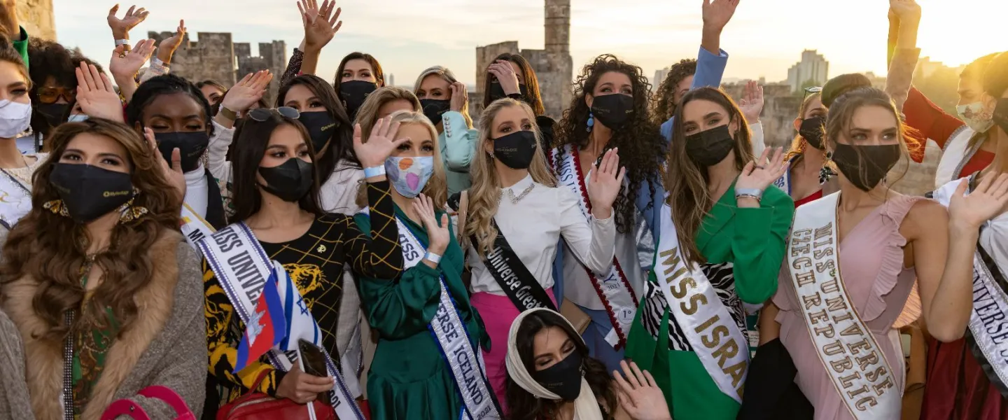 “Miss Universe” contestants visit the Old City of Jerusalem ahead of the 70th edition of the pageant, held in Israel for the first time, Dec. 1, 2021. Photo by Olivier Fitoussi/Flash90.