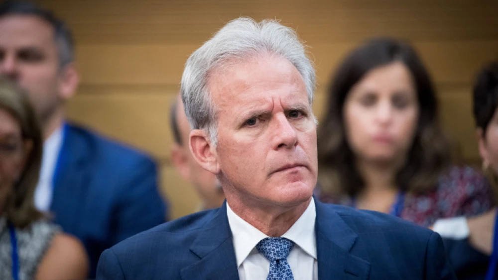 Then-MK Michael Oren attends a meeting of the Knesset Caucus for Strengthening Ties with the Jewish World at the legislature in Jerusalem, June 27, 2017. Photo by Yonatan Sindel/Flash90.