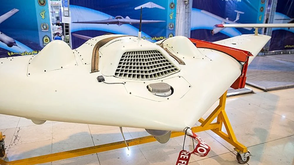 An Iranian Saegheh-2 drone on display at the Eqtedar 40 defense exhibition in Tehran, Feb. 5, 2019. Photo by Hossein Mersadi via Wikimedia Commons.