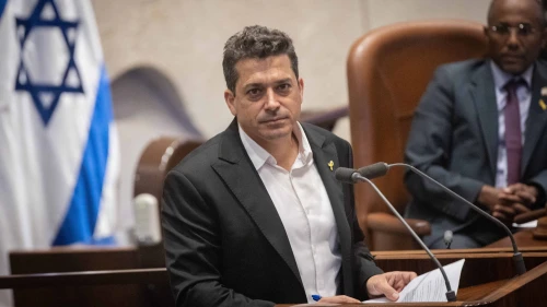 Israeli Diaspora Affairs Minister Amichai Chikli speaks at the Knesset in Jerusalem, June 25, 2024. Photo by Chaim Goldberg/Flash90.