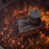 Thousands of Orthodox Christian worshippers take part in the Holy Fire ceremony at the Church of the Holy Sepulchre in Jerusalem’s Old City during the Easter holiday on April 7, 2018. Photo by Flash90.