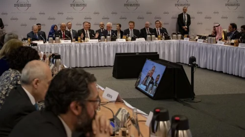 Leaders at the Warsaw summit, called “The Ministerial Conference to Promote a Future of Peace and Security in the Middle East.” Credit: U.S. Secretary of State Mike Pompeo/Twitter.