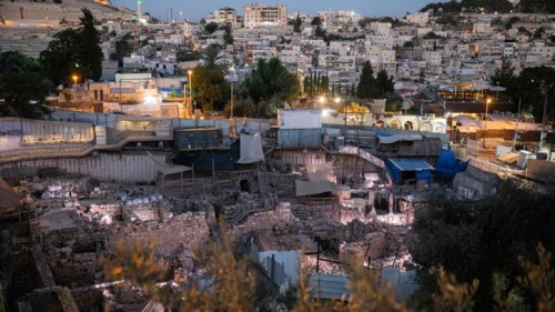 The Givati Parking Lot excavation grounds next to the City of David National Park, across the street from the Old City walls surrounding the Al Aqsa mosque compound, July 14, 2019. Photo by Hadas Parush/Flash90.