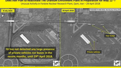 Recent activity at the Fordow nuclear facility in Iran. Credit: ImageSat International.