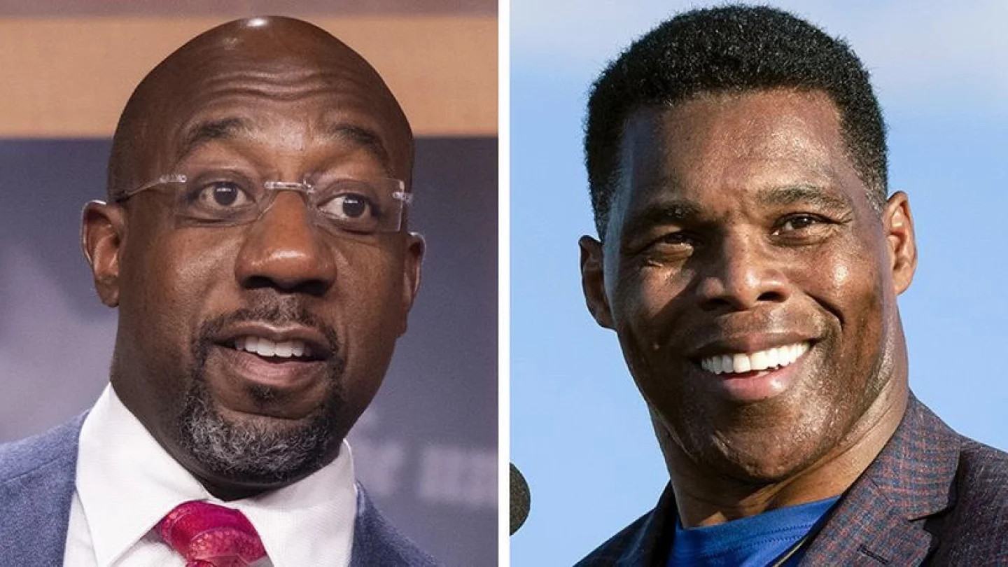 Democratic incumbent Raphael Warnock (left) and Republican challenger Herschel Walker (right). Source: YouTube.