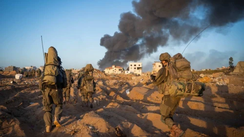Israeli troops operating in the Hamas-ruled Gaza Strip, Nov. 12, 2023. Credit: IDF.