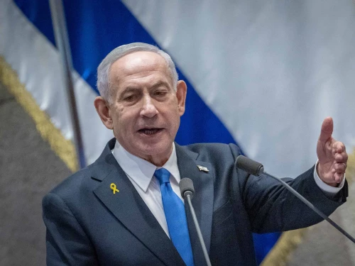 Israeli Prime Minister Benjamin Netanyahu speaks at the Knesset's opening ceremony in Jerusalem on Oct. 20, 2025. Photo by Chaim Goldberg/Flash90.
