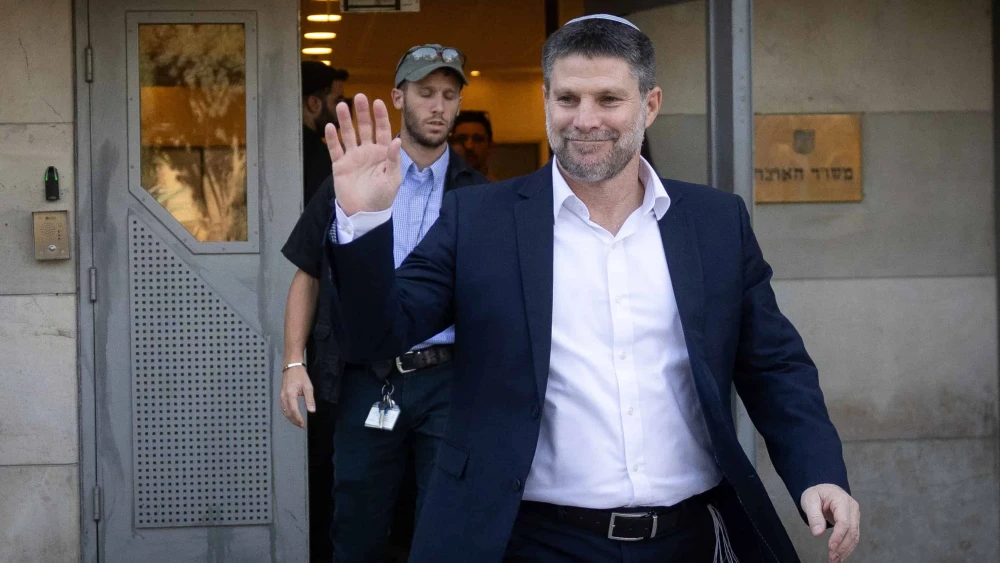 Israeli Finance Minister Bezalel Smotrich after a press conference at the Finance Ministry in Jerusalem, Dec. 4, 2025. Photo by Yonatan Sindel/Flash90.