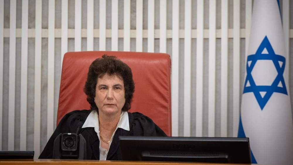 Israeli Supreme Court Justice Dafna Barak-Erez during a hearing in Jerusalem, May 31, 2026. Photo by Yonatan Sindel/Flash90.