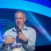 Former IDF Chief of Staff Benny Gantz speaks at the annual World Zionist Conference, in Jerusalem on Nov. 2, 2017. Credit: Miriam Alster/Flash90.