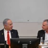 Israeli Prime Minister Benjamin Netanyahu with Mossad Director David Barnea at the spy agency's headquarters, July 2, 2025. Photo by Haim Zach/GPO.