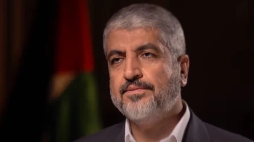 Hamas political bureau chief Khaled Mashaal speaks with BBC Middle East editor Jeremy Bowen in Qatar, 2015. Source: Screenshot.