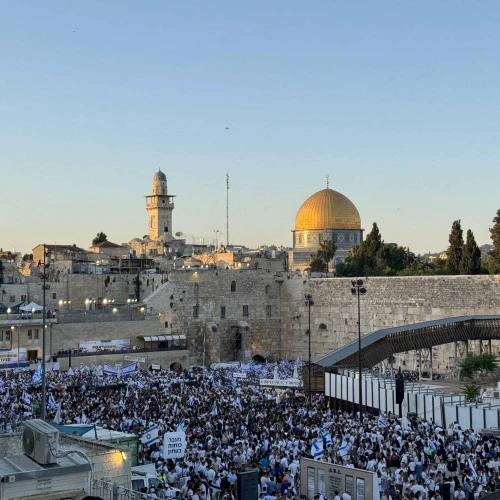 Praying together: Thousands of Jews celebrate Jerusalem Day at the Western Wall, June 5, 2024. Photo by Troy Osher Fritzhand.