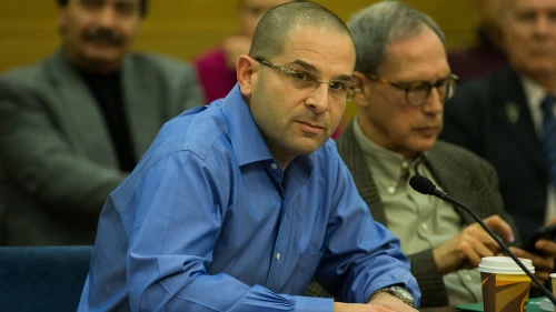 Micah Avni Lakin, the son of terror victim Richard Lakin, attends a Housing Committee meeting in the Knesset, Israel's parliament in Jerusalem, on Feb. 8, 2016. Photo by Yonatan Sindel/Flash90.