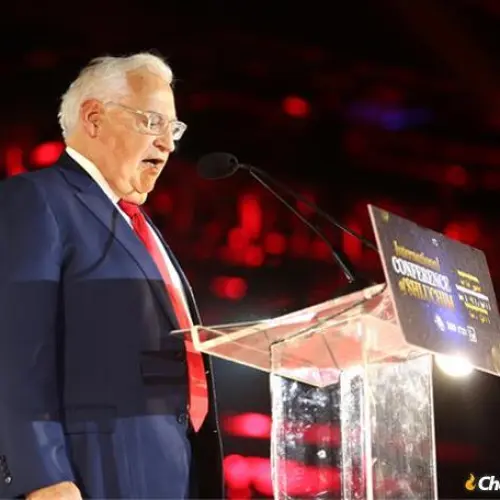 U.S. Ambassador to Israel David Friedman gives an address during the annual International Conference of Chabad-Lubavitch Emissaries (Kinus Hashluchim) in New York, which took place this year from Nov. 11-16. Photo by Itzik Roytman.