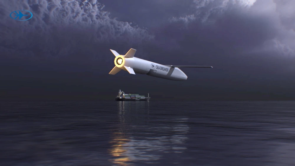 A CGI image of Rafael's Sea Breaker missile. Credit: Rafael.