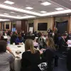 In Washington, D.C., Emily Grabelsky, co-chair of the Domestic Policy and Government Affairs Disability Committee for the Jewish Federations of North America (JFNA), delivers welcome remarks for Jewish Disability Advocacy Day, Feb. 6, 2018. Credit: JFNA via Facebook.