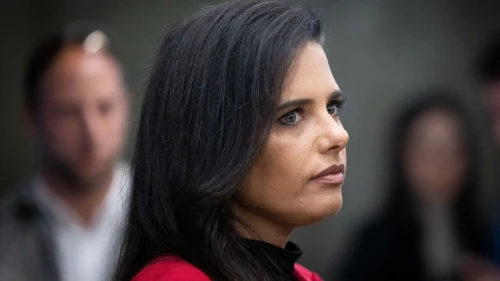 Israeli Internal Affairs Minister Ayelet Shaked arrives at a Cabinet meeting at the Prime Minister's Office in Jerusalem on May 1, 2022. Photo by Yonatan Sindel/Flash90.