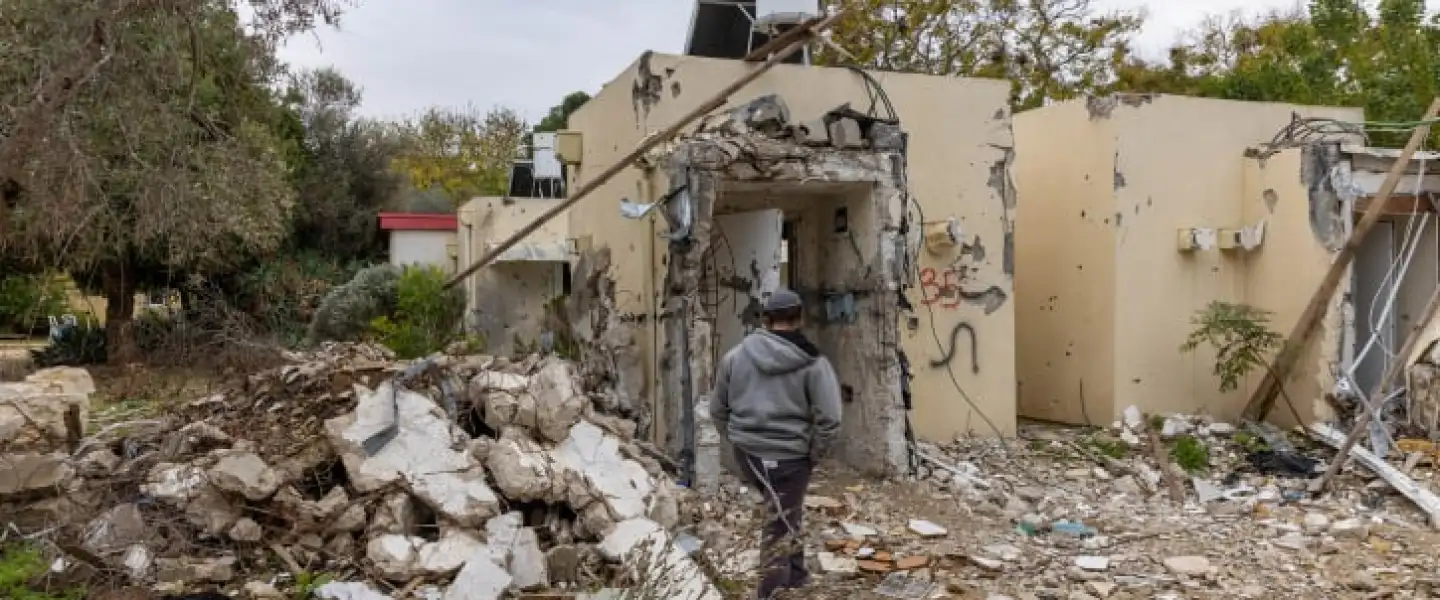 The aftermath of Hamas's Oct. 7 invasion in Kibbutz Nirim, near the Israel-Gaza border southern Israel, Jan. 21, 2024. Photo by Yossi Aloni/Flash90.