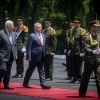 Palestinian Authority leader Mahmoud Abbas and Jordan's King Abdullah II review the honor guard in the West Bank city of Ramallah on Aug. 7, 2017. Photo by Flash90.