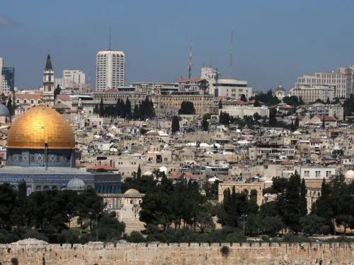 The Jerusalem skyline seen from the Mount of Olives, May 19, 2008. Photo by Nati Shohat/Flash90.