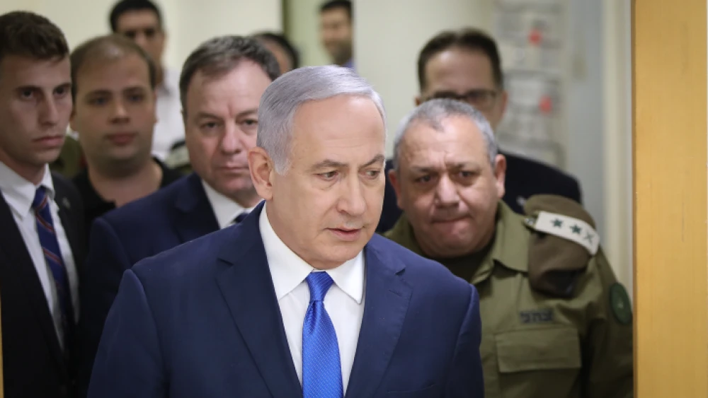 Israel Defense Forces’ Chief of Staff Gadi Eizenkot and Israeli Prime Minister Benjamin Netanyahu arrive to a press conference at the Kirya government headquarters in Tel Aviv on Dec. 4, 2018. Photo by Noam Revkin Fenton/Flash90.