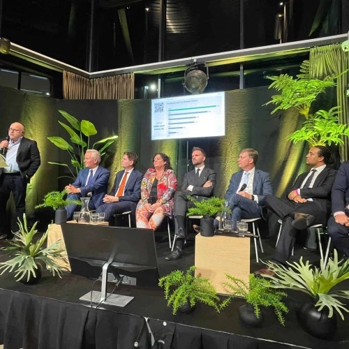 Dutch lawmakers debate their parties' policies on Israel and Jewish community issues in Amstelveen, the Netherlands on Oct. 16, 2025. Photo courtesy of CIDI.