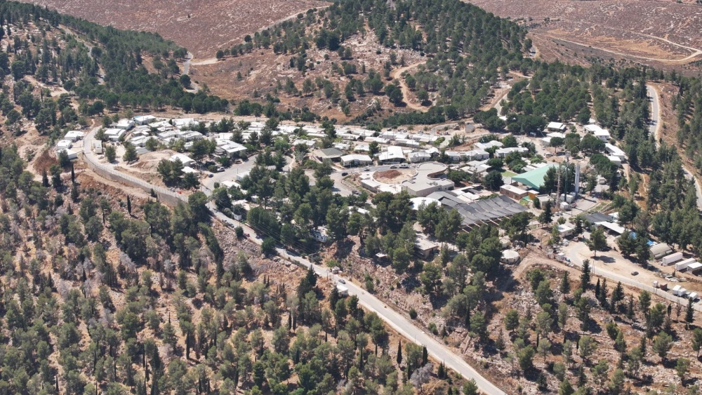 Aerial view of a neighborhood in Gush Etzion, south of Jerusalem. Credit: Eli Feuer, Binyan HaGush.